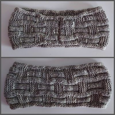 Stirnband Anouk von Vorne und Hinten aus weicher Sockenwolle 