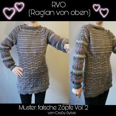 RVO Pullover Mein neuer Raglan von oben Pullover mit dem Muster: 