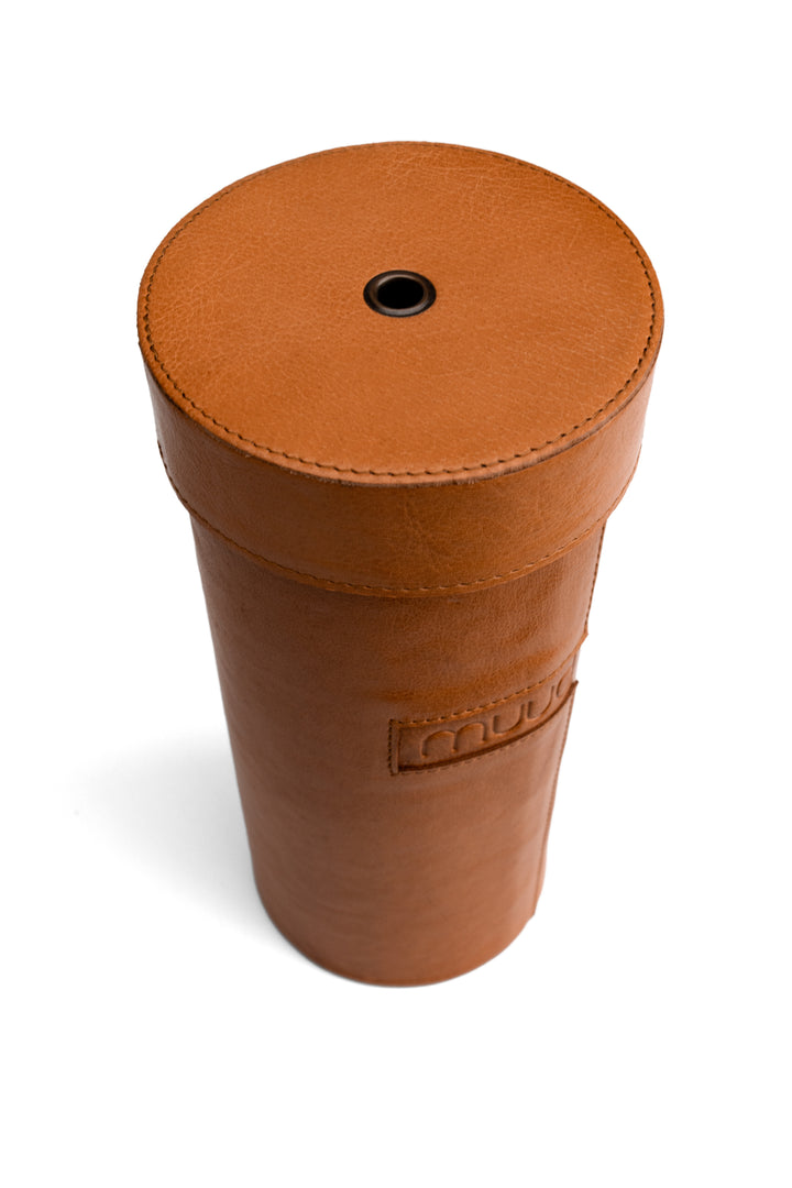 mountain xl - lederbox zur aufbewahrung von kleinigkeiten oder stricknadeln, handgefertigt aus Echtleder von muud whisky