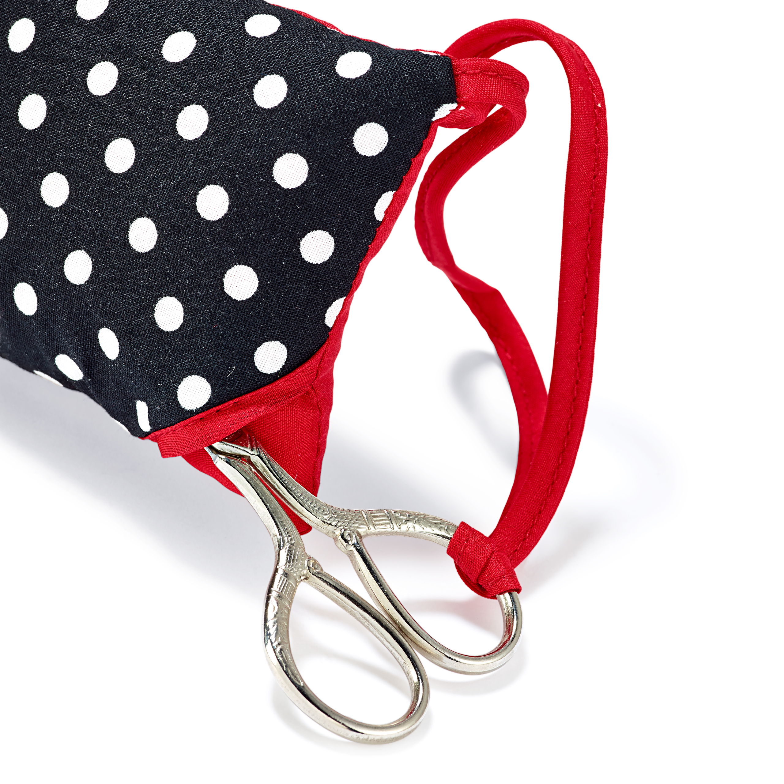Nadelkissen mit Schere Polka Dots