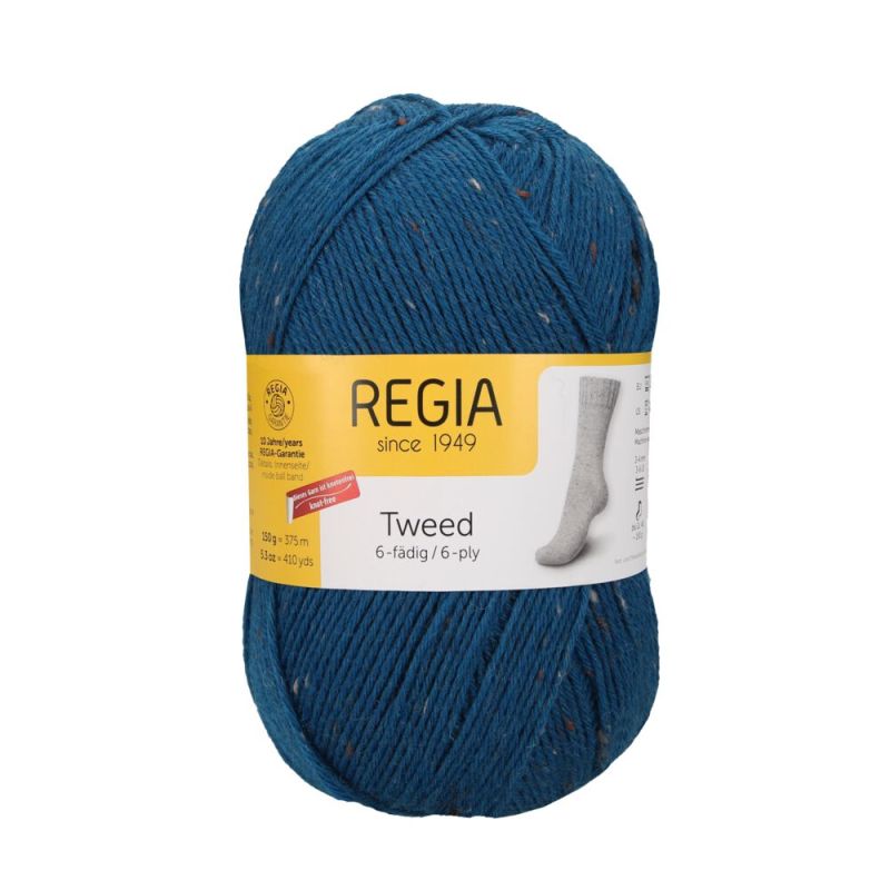 Sockenwolle Tweed 6-fach 150 g von Regia 0069 petrol