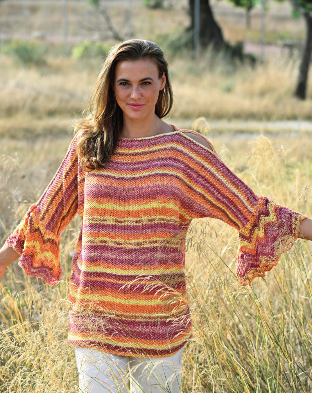 Pullover mit Ärmelvolants | Anleitungsheft | Wolle Variopinto Linie 493  | Stricken | ONline