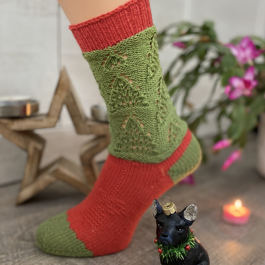 Advents-Socke - das singende, klingende Bäumchen | Einzelanleitung + Wolle Street Linie 12 | Stricken
