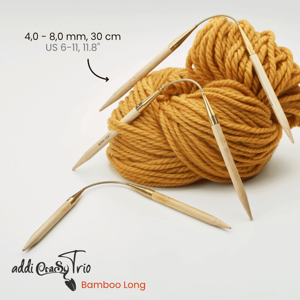 Nadelspiel addiCraSyTrio Bambus von addi 30 cm 8,00 mm