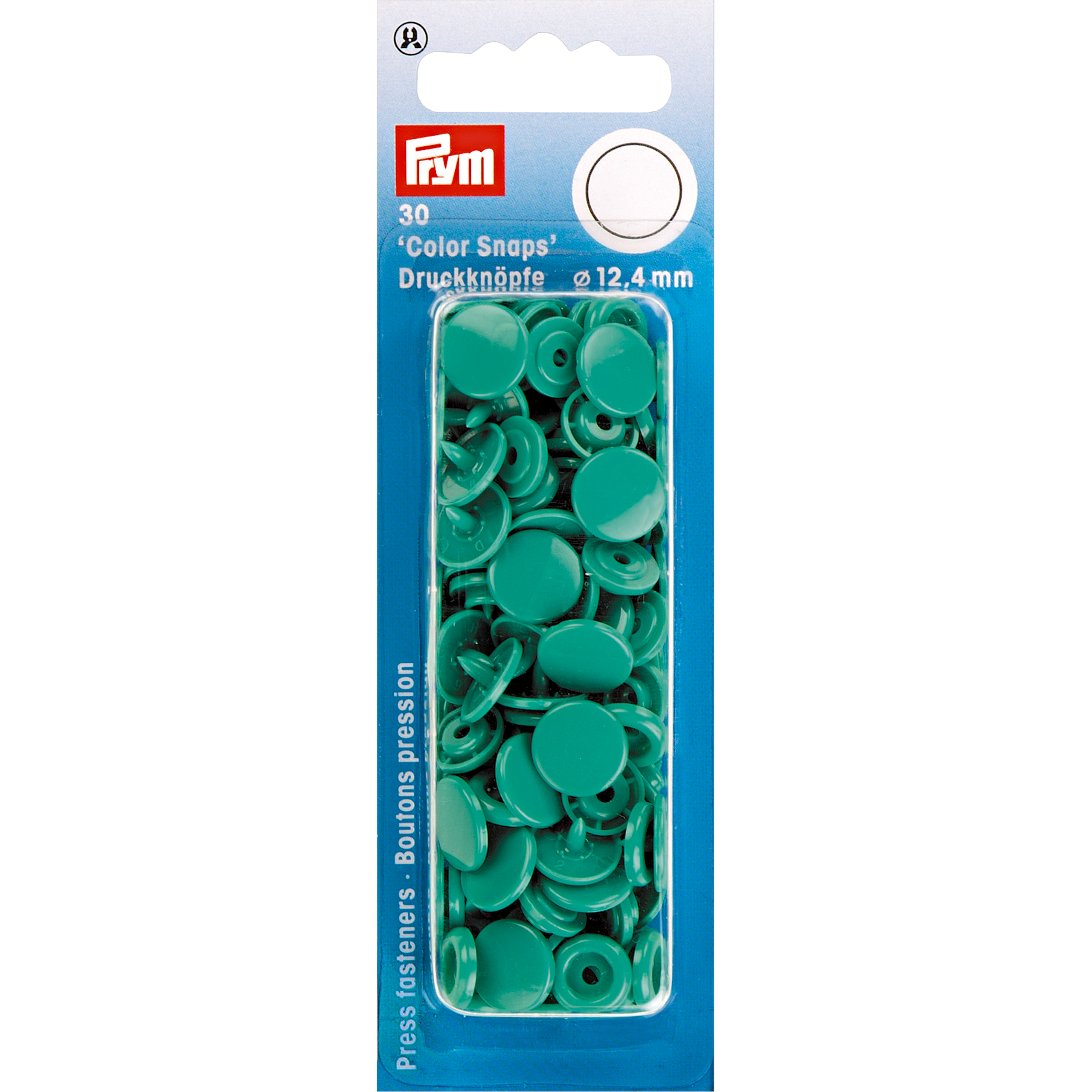 Nähfrei-Druckknöpfe Color Snaps rund 12,4 mm 30 St von Prym grün