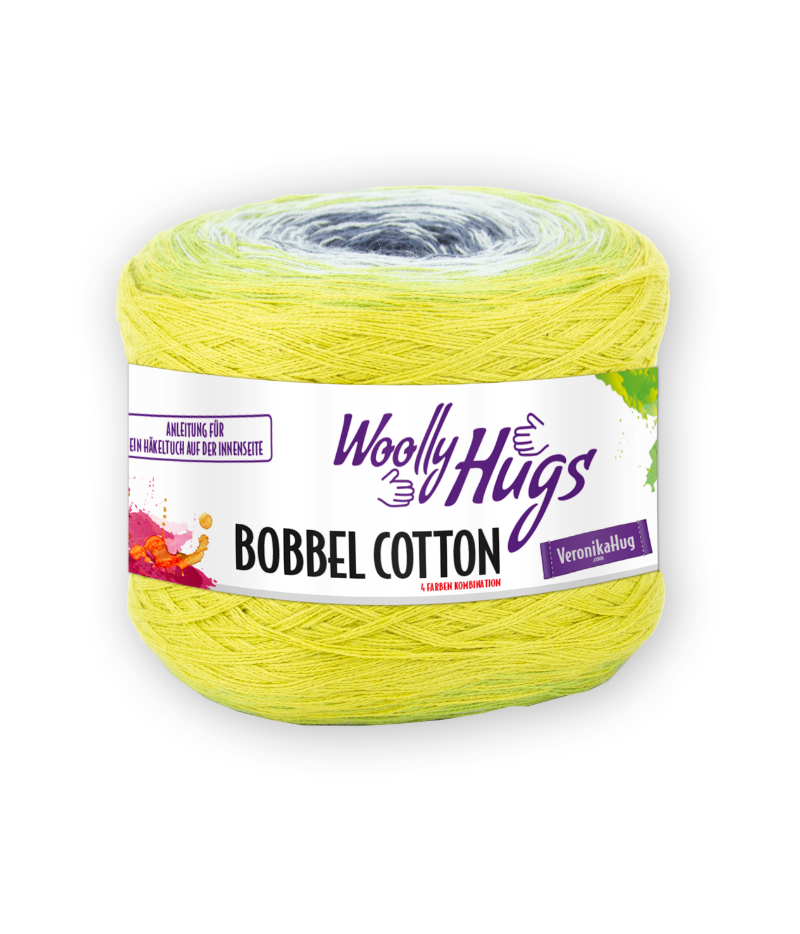 BOBBEL cotton 800m von Woolly Hugs 0041 - grau / grün / gelb