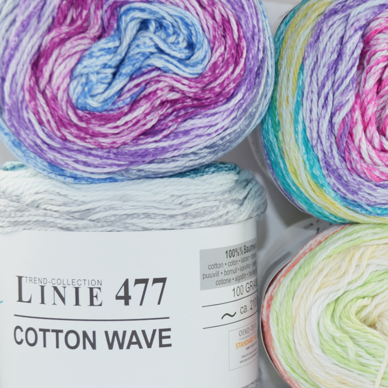 Cotton Wave Linie 477 von ONline 0106 - rosa / lila / hellgrün / wiesengrün