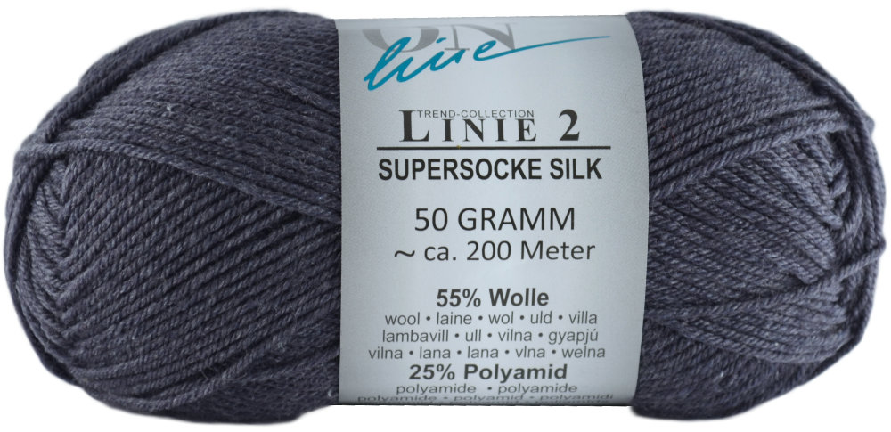 Supersocke Silk Uni Linie 2 von ONline 0006 - anthrazit melange