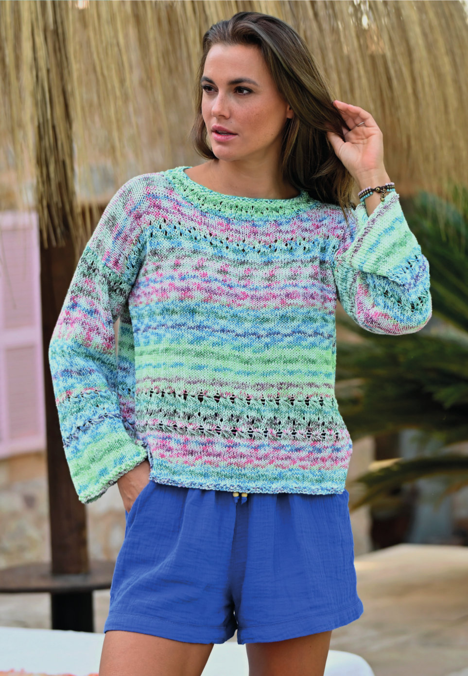 Shirt mit Ajourstreifen | Anleitungsheft | Wolle Orata Design Color Linie 514  | Stricken | ONline