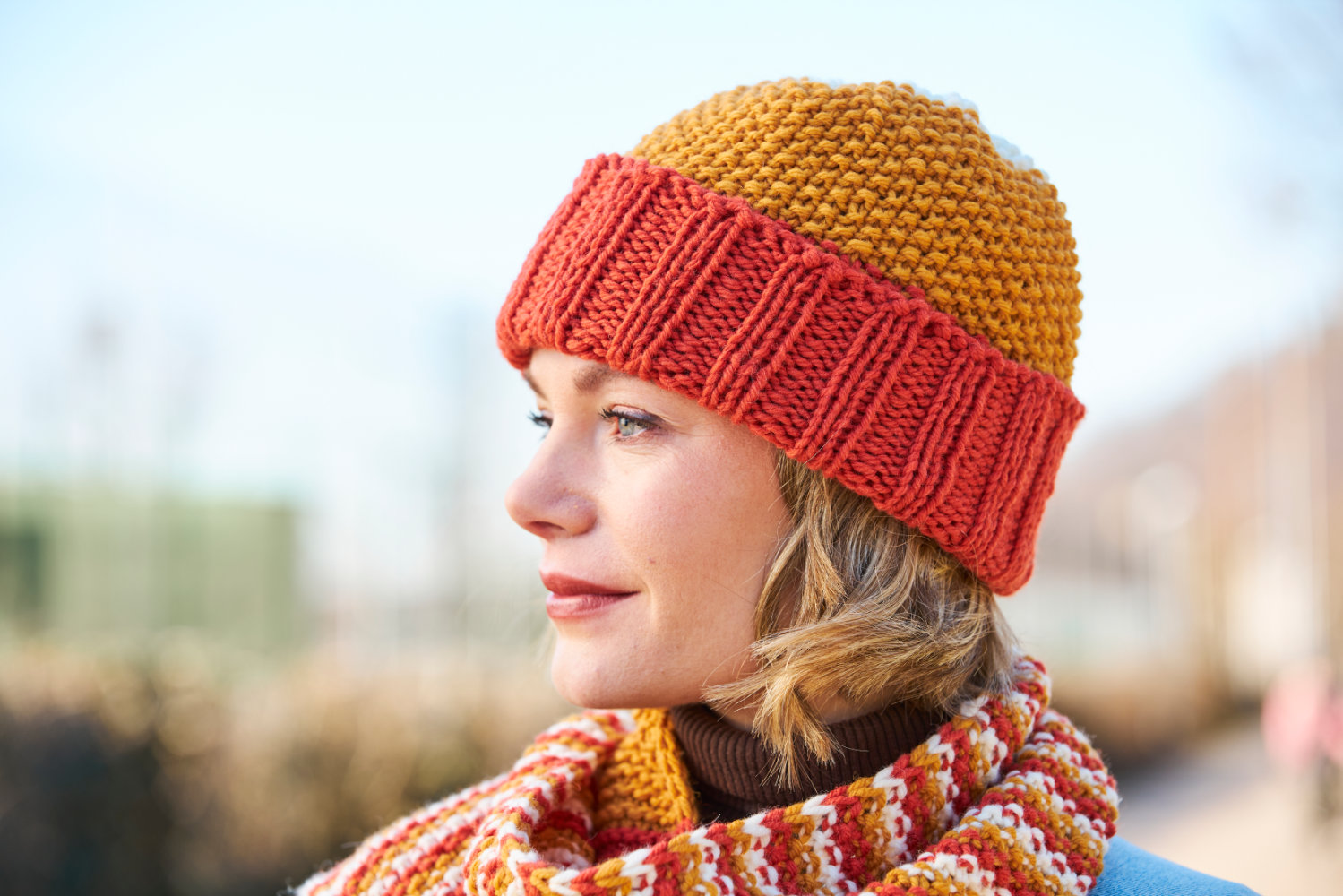 Mütze mit Blockstreifen | Anleitungsheft | Wolle Italy Wool 75  | Stricken | Pro Lana, Christophorus Verlag