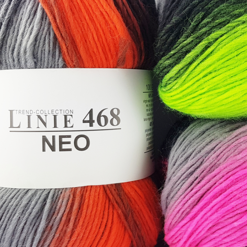 Neo Linie 468 *Aktion* (5 Knäuel Mindestabnahme) von ONline 0103 - neon gelb/schwarz/grau