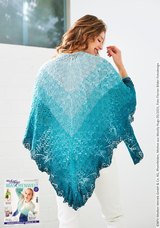 Tuch Spitzenmässig | Anleitungsheft | Wolle Bobbel Cotton XXL  | Stricken | Woolly Hugs