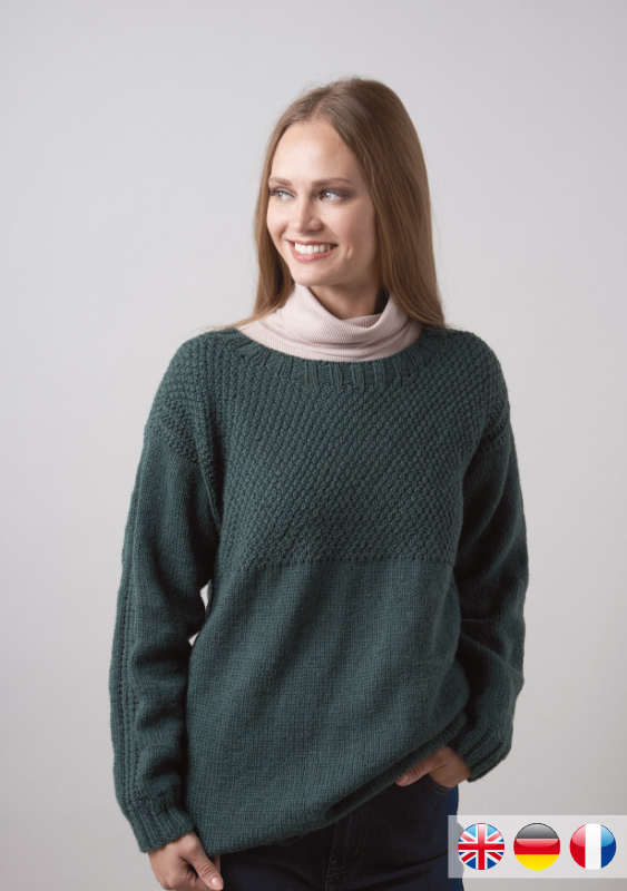 Sofa Sweater | Wollpaket mit Pure Wool Worsted col. 200 verdant ca. 200 m100 g| Stricken