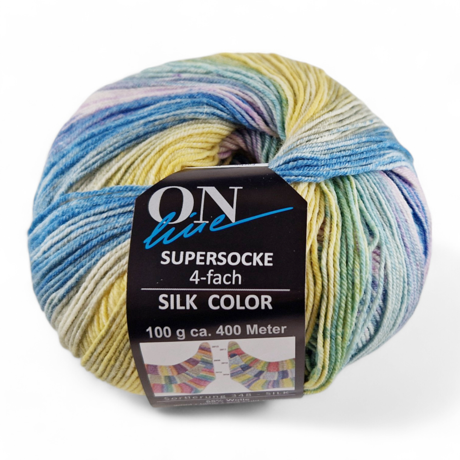 Supersocke Silk Sort. 348 Color 4-fach von ONline 2909 Supersocke Silk Sort. 348 Color 4-fach von ONline 2909