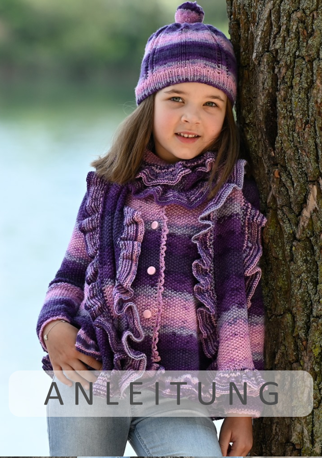 Kinderjacke, Schal und Mütze | Wollpaket mit Emotions Linie 17 Color | Stricken