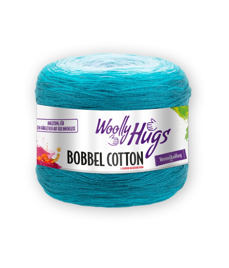 BOBBEL cotton 800m von Woolly Hugs 0023 - mint / smaragd / petrol
