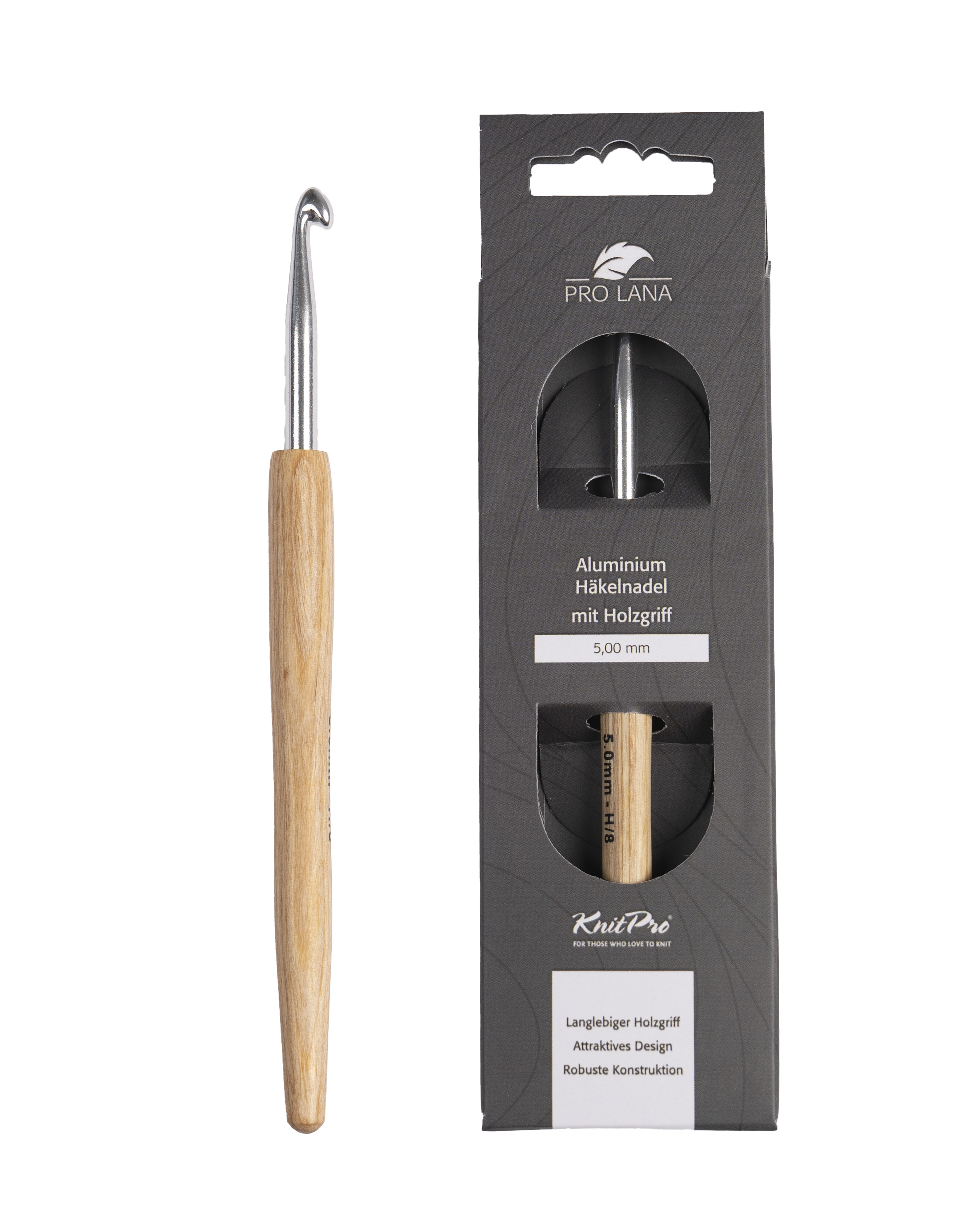 Garn-Häkelnadel Natural mit Holzgriff von Knit Pro 0,75 mm