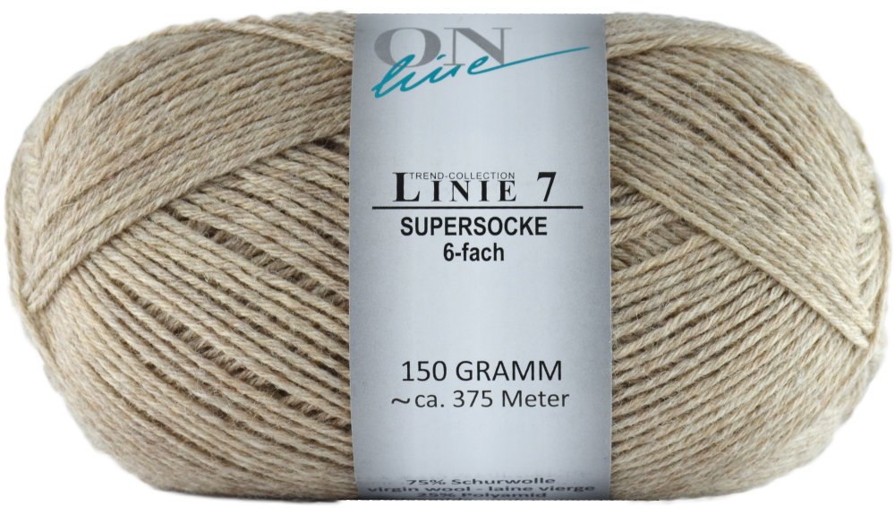 Supersocke 6-fach Linie 7 Uni von ONline 0101 - birke