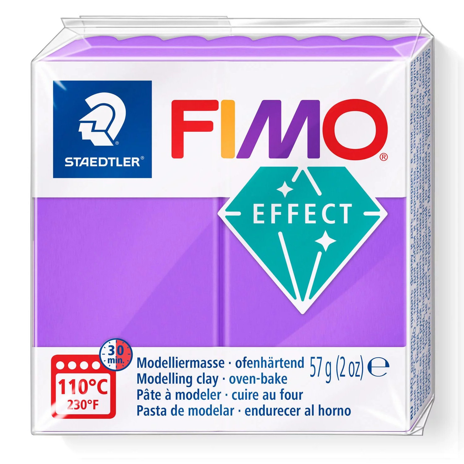 Modelliermasse FIMO® effect 8010 Translucent 0604 - transluzent lila