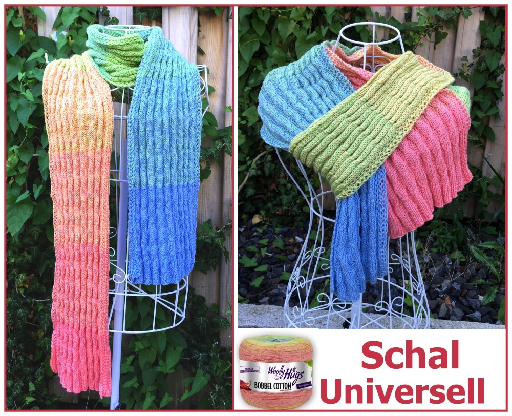 Schal Universell | Einzelanleitung | Wolle BOBBEL cotton 800m  | Stricken | Veronika Hug