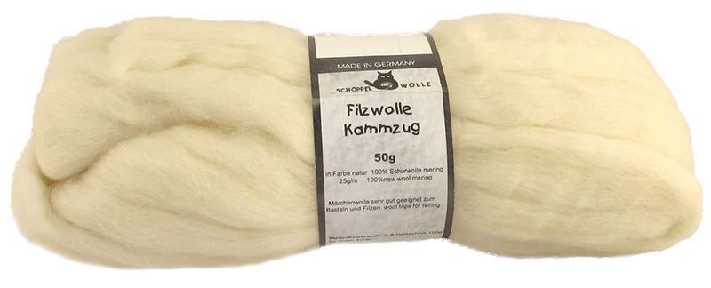 Filzwolle Kammzug 0980 - Natur