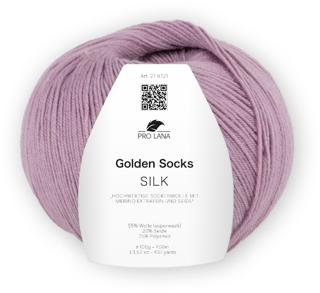 Silk Golden Socks - 4-fach Sockenwolle von Pro Lana 0042 - flieder