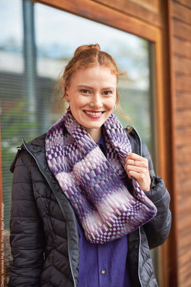 Loop lila Illusion  | Wollpaket mit Year Socks  | Stricken | Veronika Hug, Woolly Hugs, Christophorus Verlag