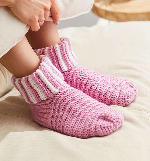 Gemütliche Sofasocken häkeln Gemütliche Sofasocken häkeln