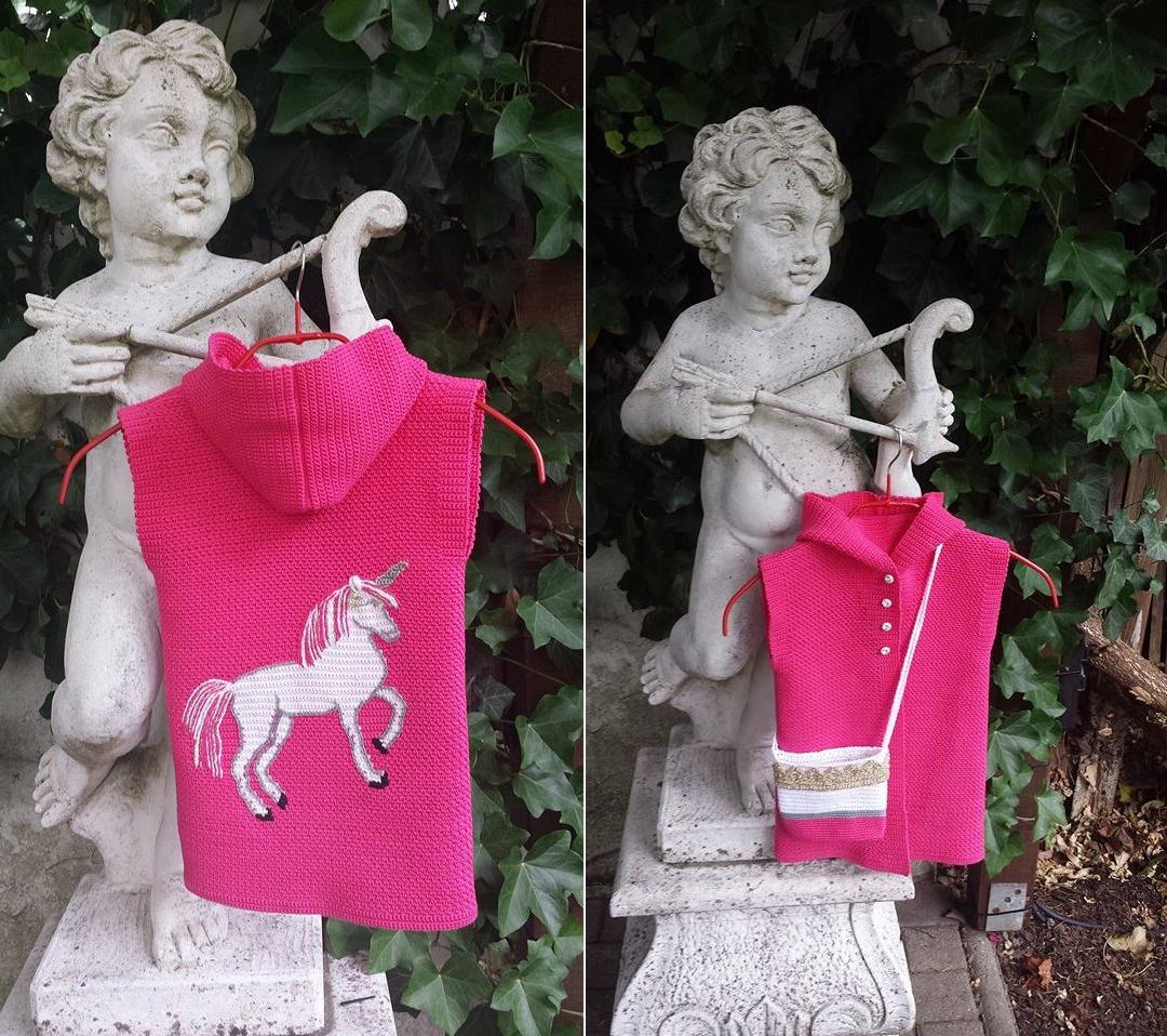 Kinderjacke Einhorn Mädchentraum | Wollpaket mit Candy Linie 134 | Häkeln