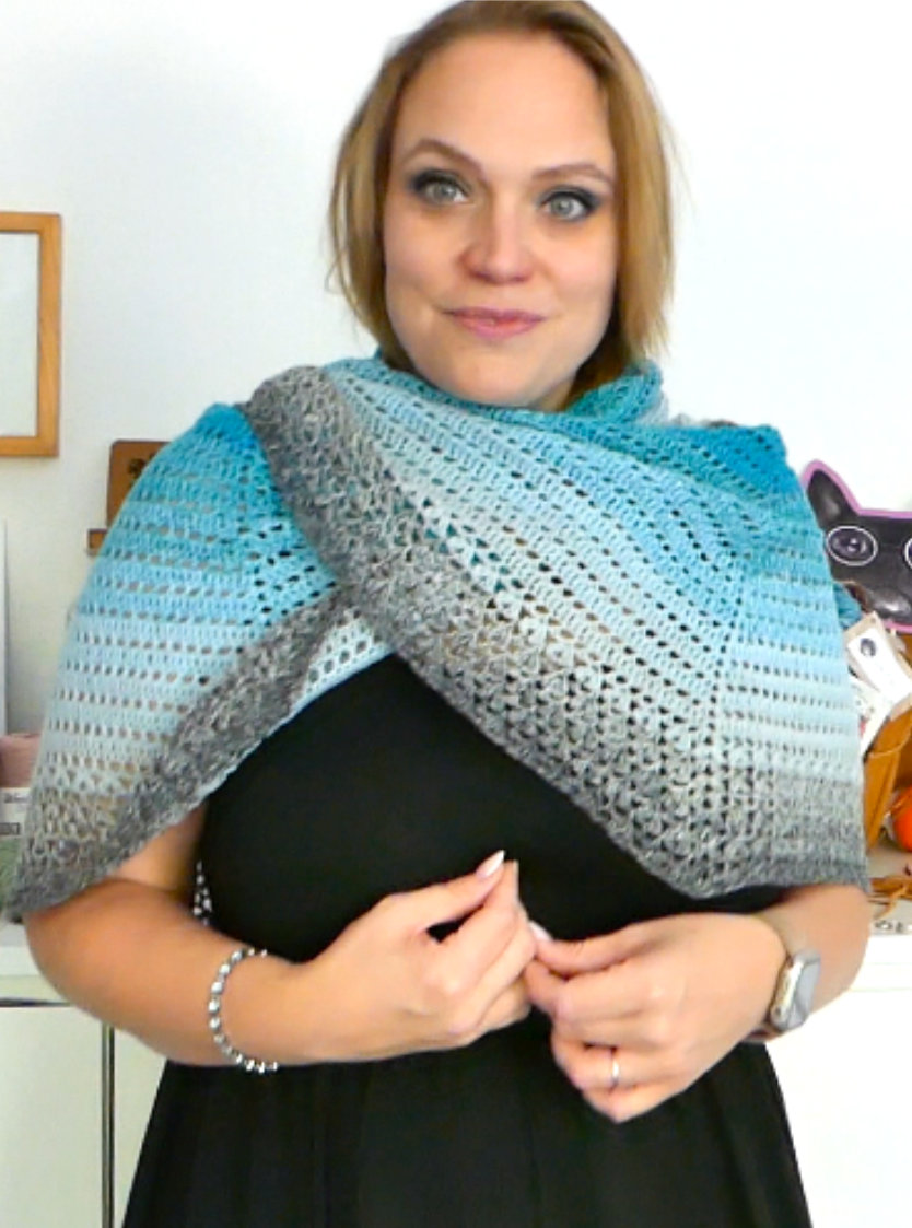 Fledermaustuch Tag am Meer | Einzelanleitung | Wolle Bobbel Cotton XXL  | Häkeln | Sylvie Rasch