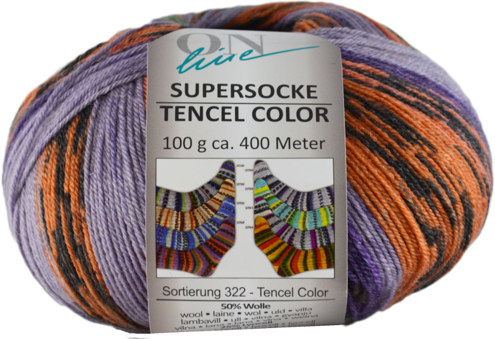 Supersocke Tencel Color 4-fach von ONline Sort. 322 - 2735