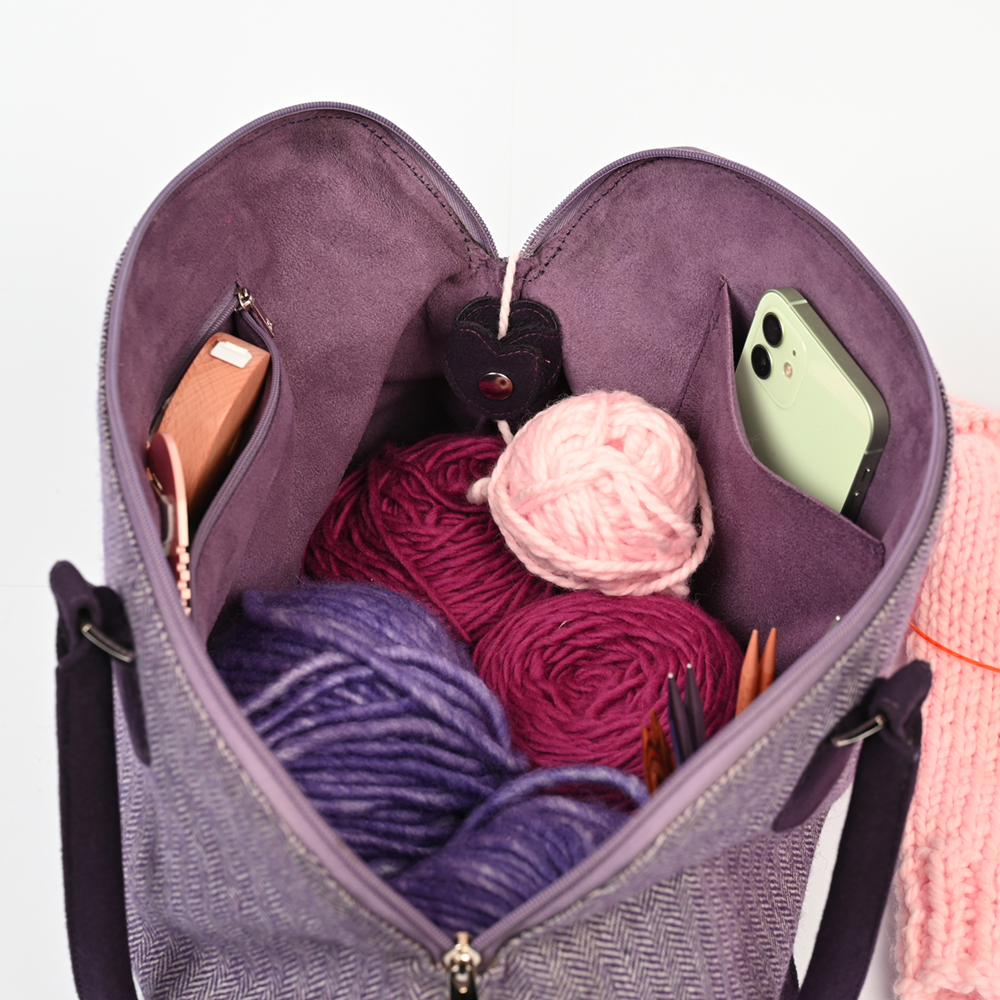 Schultertasche Snug Collection (Purple Tweed + Felt)