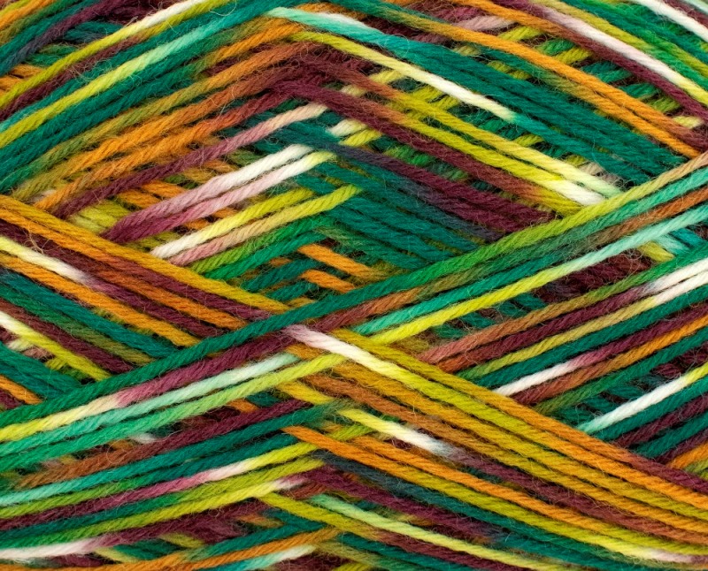 Supersocke 6-fach Linie 7 Color ONline 0710 - grün / orange / braum