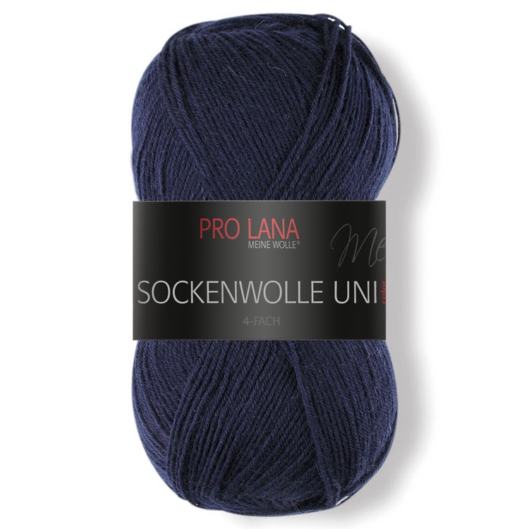 Sockenwolle uni - 4-fach von Pro Lana 0409 - marine