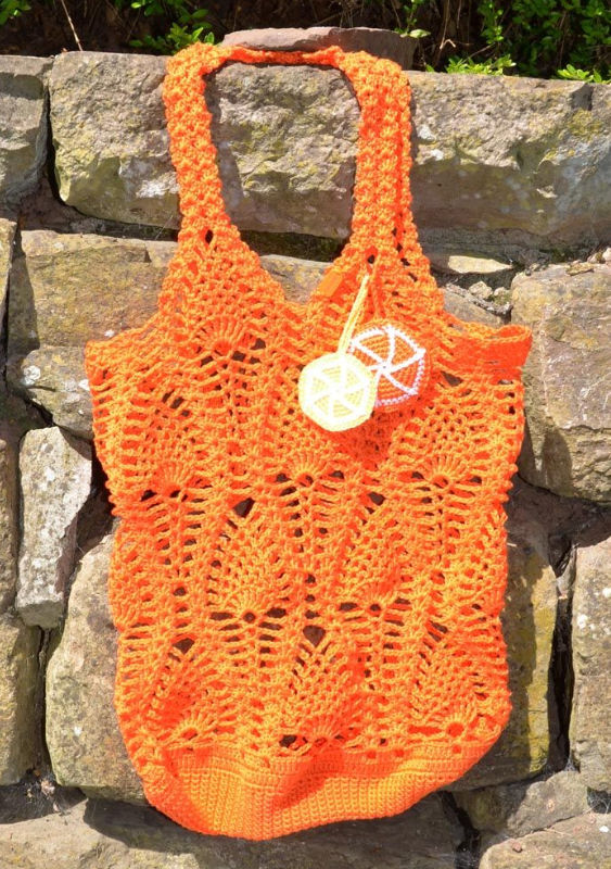 Häkelnetz Früchtchen | Einzelanleitung | Wolle Basic Cotton 0027 - manderine | Häkeln | Annemarie
