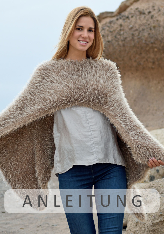Pelzcape | Einzelanleitung | Wolle Fur Linie 332 ONline 0002 - beige | Stricken | ONline