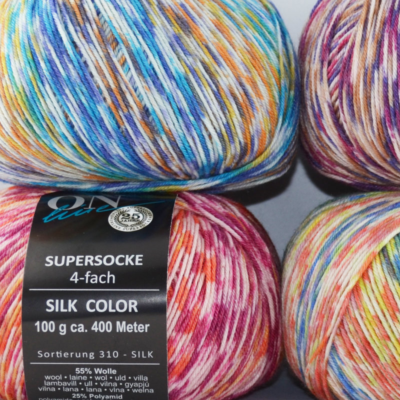 Supersocke 100 Silk Color, 4-fach von ONline Sort. 348 - 2912