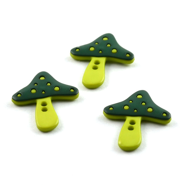 Kinderknopf Fliegenpilz 25 mm grün von Dill