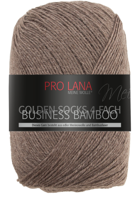 Golden Socks Business Bamboo - 4-fach Sockenwolle von Pro Lana 0504 - hellbraun melange