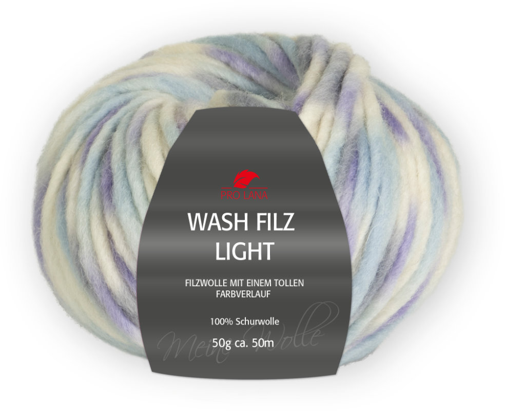 Wash-Filz light von Pro Lana 0715 - flieder/h. blau