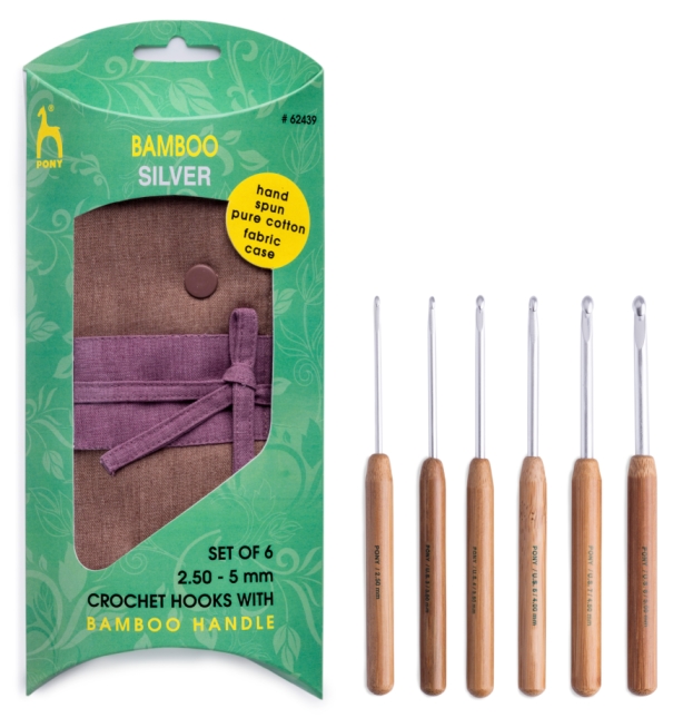 Häkelnadeln Set Bamboo Silver von Pony
