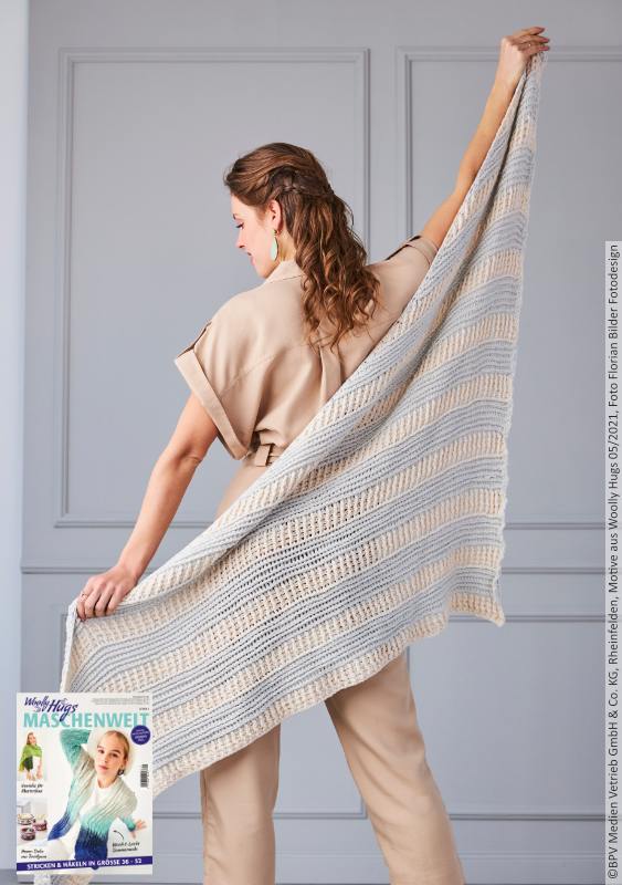 Tuch Patent-Rippen | Anleitungsheft | Wolle Cashmere+  | Häkeln | Woolly Hugs