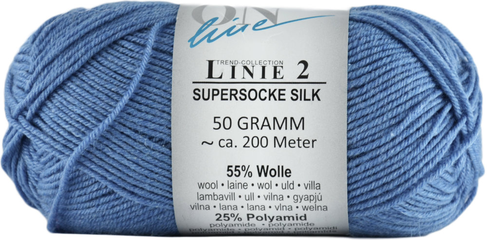 Supersocke Silk Uni Linie 2 von ONline 0015 - jeansblau