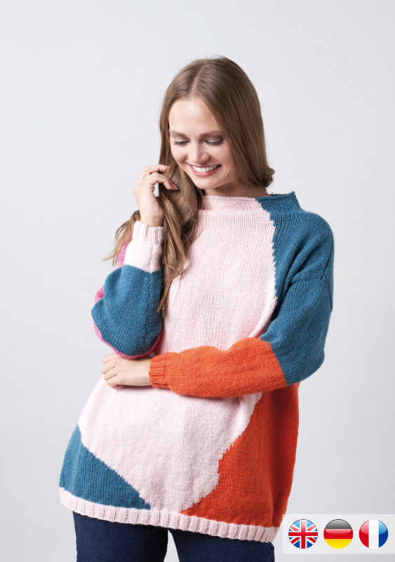Grocery Sweater | Wollpaket mit Pure Wool Worsted col. 196 carnation ca. 200 m100 g| Stricken