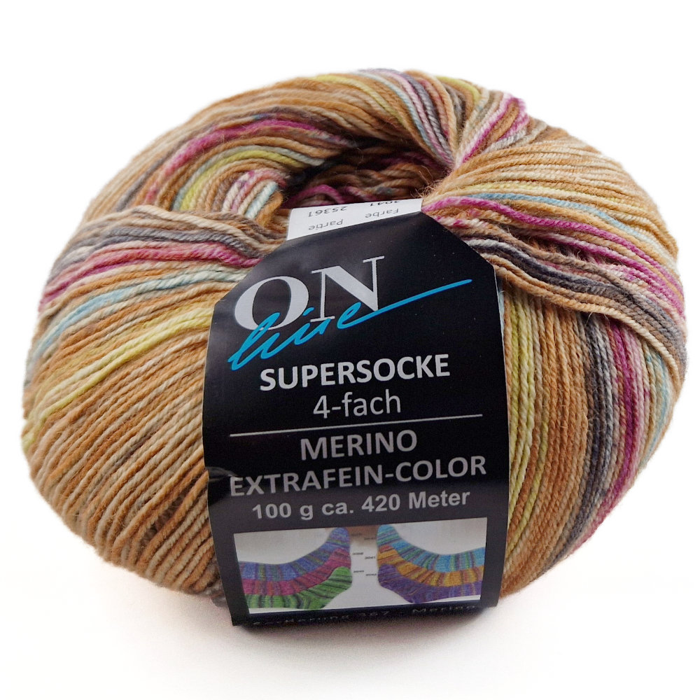 Supersocke Merino Extrafein Sort. 367 Color 4-fach von ONline 3041 Supersocke Merino Extrafein Sort. 367 Color 4-fach von ONline 3041
