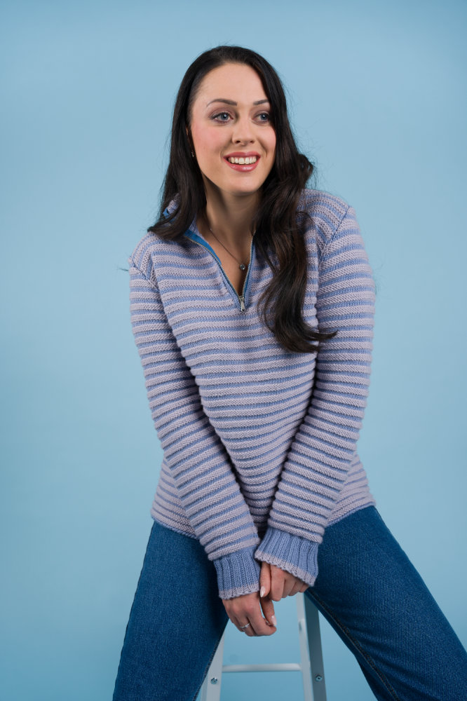 Streifenpulli mit Kragen | Anleitungsheft | Wolle Merino Pur 125  | Stricken | Pro Lana