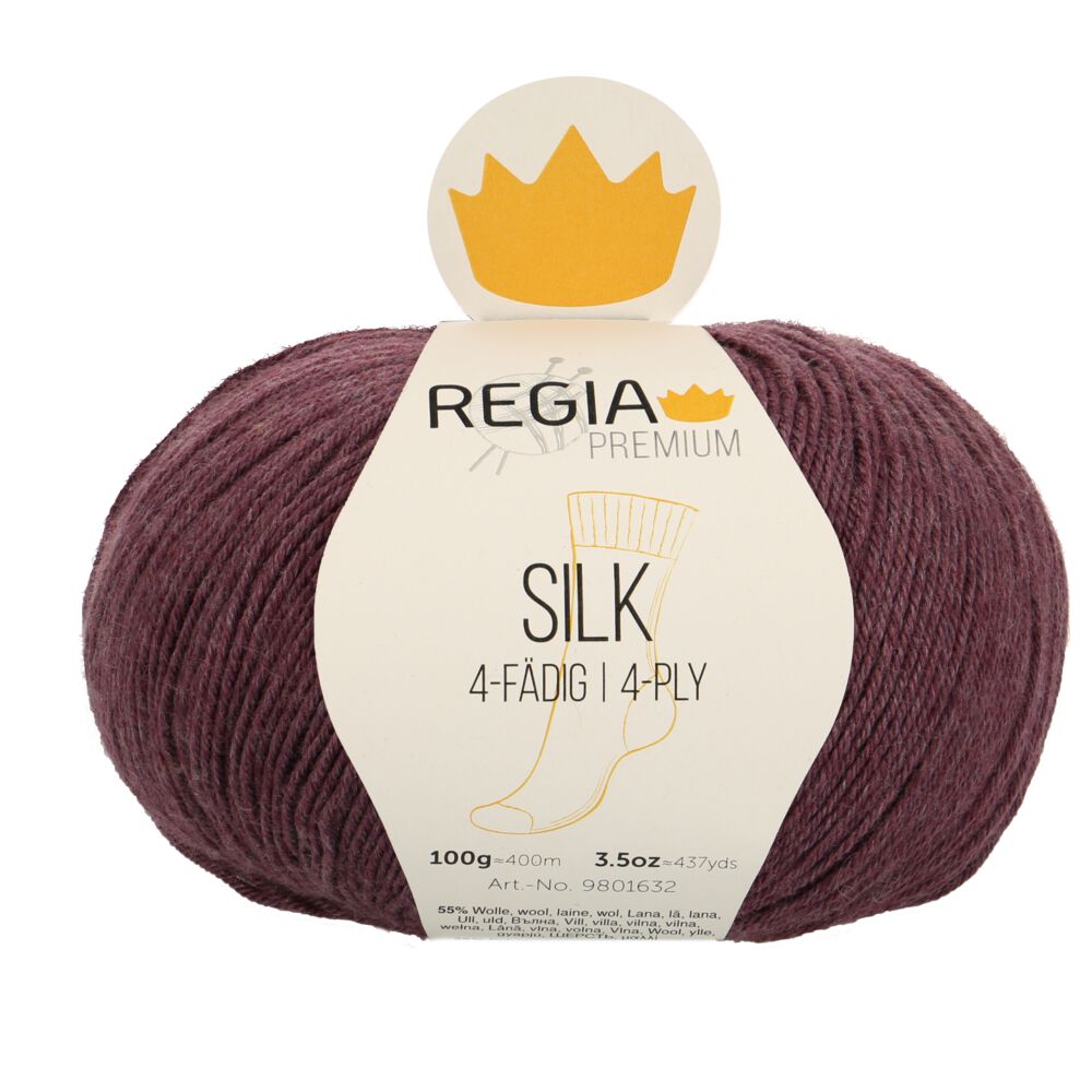 Premium Silk Uni 4-fach Sockenwolle 100 g von Regia 00045 feige
