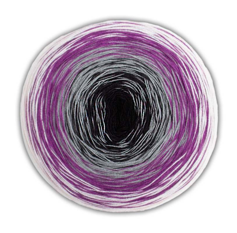 BOBBEL cotton 800m von Woolly Hugs 0037 - schwarz / grau / lila / rosa
