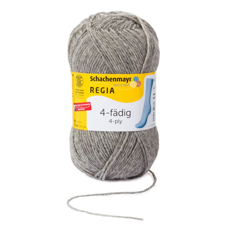 Sockenwolle Uni 4-fach 50 g von Regia 00033 flanell meliert Sockenwolle Uni 4-fach 50 g von Regia 00033 flanell meliert