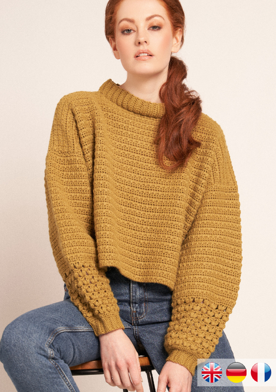 Pullover Marjorie | Wollpaket mit Alpaca Soft | Häkeln